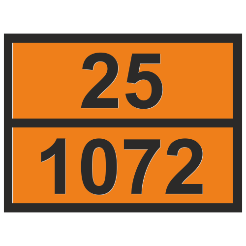 Табличка опасный груз 25-1072 Кислород сжатый